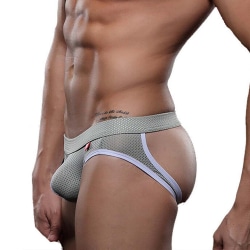 Randig stringtrosa för män med låg resår underkläder i midjan grey M