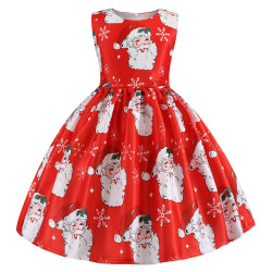 Nyår Flickor Jul Prinsessan Kostym Party Retro höstklänning red 100cm