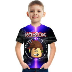 Roblox Kids Boys 3D T-shirt kortärmad Casual Top Game Present B 140cm