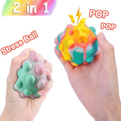 Fidget Stress Ball Popper Toy Party Bag Filler Push Pop It Gift Blue color mixing