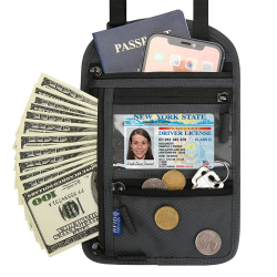 Multifunktionell grimma passhållare plånbok hals Stash påse dark grey