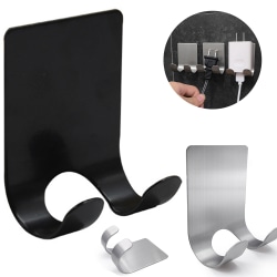 2-pack rakhyvelhållare för dusch Krokar i rostfritt stål black 2pcs