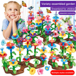 Blomsterträdgård byggsten leksaker för flickor Kid utbildningspresent