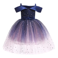 Flickor axelbandslös prinsessa pösig klänning kjol fest semester klänning 130cm