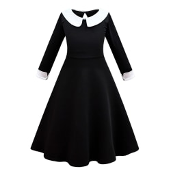 The Addams Family Wednesday Costume Grills Black Dress Cosplay 160cm