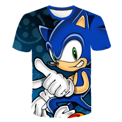 Sonic The Hedgehog Kids Boy Kortärmad T-shirt sommar 3d Print B 110cm