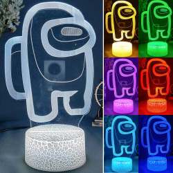 3D LED nattljus 7 färger Skötbordsbord USB lampa Barngåva