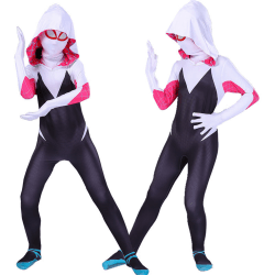 Kids Spider Gwen Stacy Costume Jumpsuit Halloween Bodysuit L