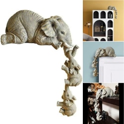 Elephant Sitter Handfiguriner Hängande kantprydnad bordsdekor