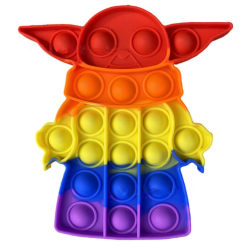 Baby Yoda Pop it Bubble Fidget Sensoriska Hand Finger Fidget Toys Rainbow