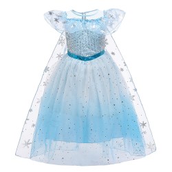 Girls Frozen Queen Elsa Princess Dress Cosplay Costume Dress Up 110cm