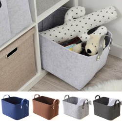 Hopfällbar filt förvaringskorg Garderob Hämper Toy Bag Box Organizer Dark Gray