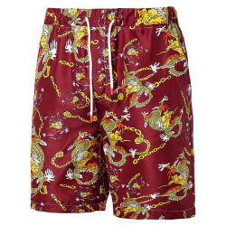 Män sommar löst mode stor storlek casual sport strand tidvatten shorts Wine red XL