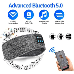 Sleep Pannband Trådlösa Bluetooth Sport Hörlurar för Run Yoga grey