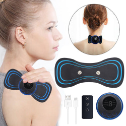 Bärbar Mini Elektrisk Nack Massager Stimulator Smärtlindring Kit