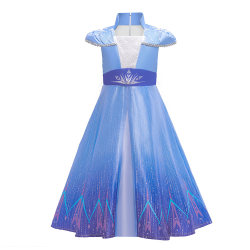 Frozen 2 Elsa Princess Dress Cosplay Costume Evening Show Presents 140cm