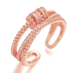 Fidget Anxiety Ring Justerbar Spinner Bead Stress Relief Rings rose gold