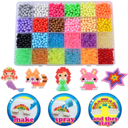 Fuse Beads Kit - 24 färger vattenspraypärlor Set Konsthantverksleksaker
