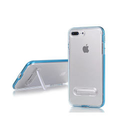 TPU- case puhelintelineellä + kaksi näytönsuojaa iPhone 7+/8+ Blue