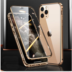 Magneettinen case Kaksipuolinen karkaistu lasi Iphone 11 Pro Max Gold one size