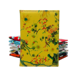 Passplånbok med blommönster Gul one size