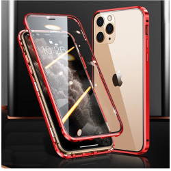 Magnetisk deksel dobbeltsidig herdet glass til iPhone 12 Mini Red one size