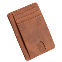 Supertynn RFID lommebok - 7 kortspor + seddellomme Brown one size