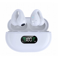 Clip on Bluetooth hörlurar med avancerad ljudteknik Vit one size