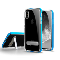 TPU case puhelintelineellä + kaksi näytönsuojaa iPhone X/XS Blue