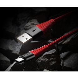 ROCK Hi-Tensile Lightning Cable 2m - punainen Red