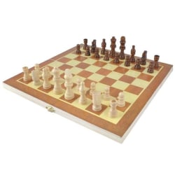 Schackspel 28x28cm i trä Natur
