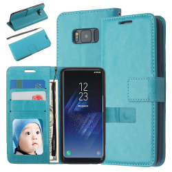 Lommebokveske Samsung S8 Plus, 3 kort/ID Turquoise
