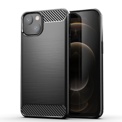 iPhone 13 Mini - Shell Rubber i karbonfiberdesign - Svart Black