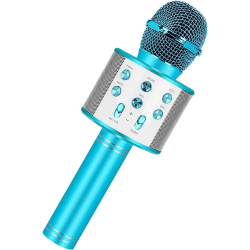 Karaoke mikrofon med högtalare och Bluetooth Blå