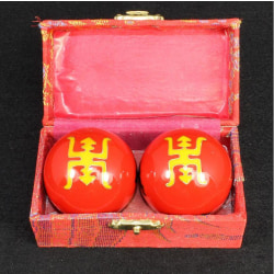 Kinesisk hälsoboll Daglig träning Stress relief Handboll Ther Blue