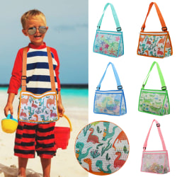 Beach Toy Mesh Bag Barn Shell Collecting Bag Toes med dragkedja C