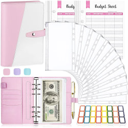 A6 Notebook Cash Organizer Budget Pärm Plånbok Planer Kuvert Pink