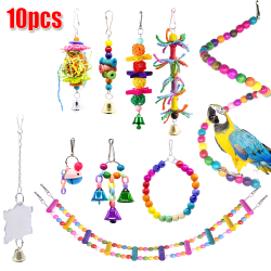 10 st papegoja leksaker stege burar undulat bur fågel leksaksuppsättning 10pcs