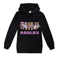 Barn ROBLOX Print Loose Hoodie Sweatshirt Jumper Topp Ålder 9-14Y black 160cm