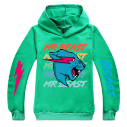 Kid Mr Beast Hoodie Sweatshirt Casual Sports Hood Top Pullover green 150cm
