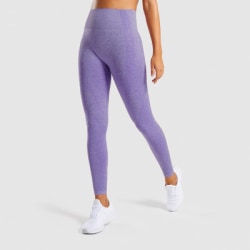 Kvinnors hög midja Yoga Leggings Löpning Sport Gym Byxor Träning purple S