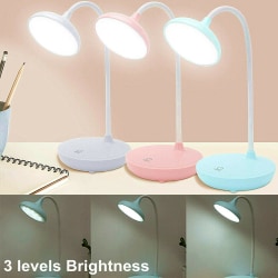Dimbar LED-bordslampa Läsljusbord Flexibel Uppladdningsbar pink