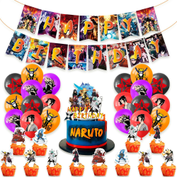 Barn Grattis på födelsedagen Naruto ballonger Banner Set Party Dekoration