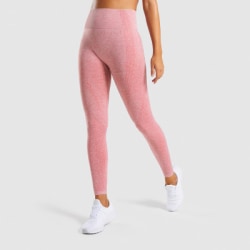 Kvinnors hög midja Yoga Leggings Löpning Sport Gym Byxor Träning peach red S