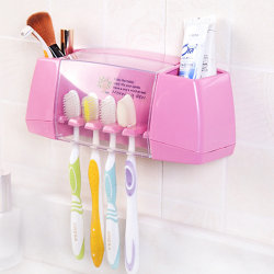 Självhäftande tandborsthållare Väggmonterad Stativ Organizer pink