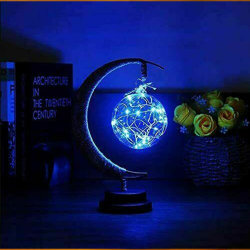 Enchanted Lunar Lamp USB Christmas LED Moon Lamp Hängdekor blue