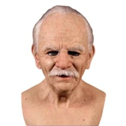 Old Man Mask Realistiskt ansikte Cosplay Halloween Full Head rekvisita B