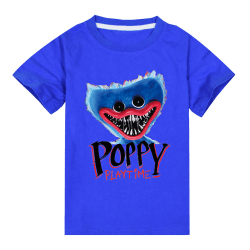 Poppy Playtime Huggy Wuggy Print T-shirt Kid Summer Short Sleeve blue 130cm