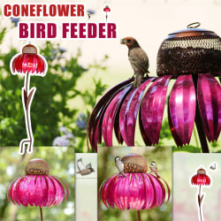 Coneflower stående fågelmatare - Konstbeständig trädgårdsblomma Red