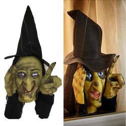 Halloween voyeur gammal häxa skrämmande voyeur fönsterbräde dekor rekvisita